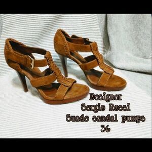 Designer Sergio Rossi suade pump sandals 5.5 (36)